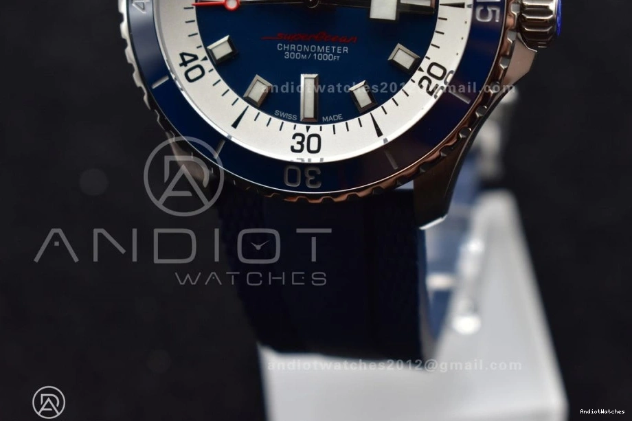 Contemporary Automatic A Blue Edition Best 1168 Dial SS Rubber SuperOcean Blue BLSF on 42 1:1 Strap 0428